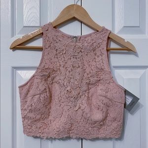 Pink Lace Crop Top